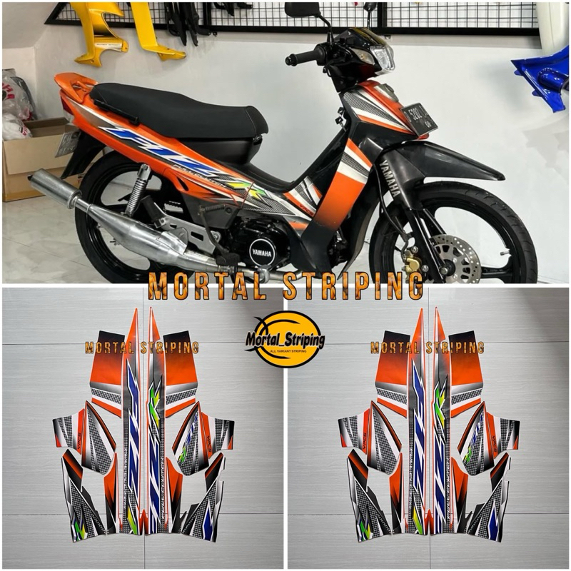 Stiker Striping Lis Les Body Yamaha Fizr F1zr 2004 2005 Hitam Orange