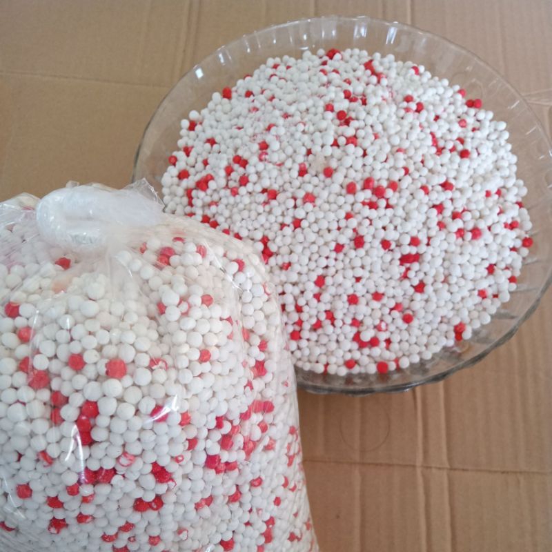 

Sagu mutiara/pacar cina merah putih, 1kg mutiara sagu