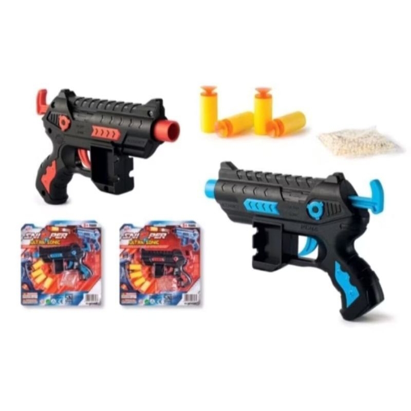 Mainan anak tembakan pistol nerf snipper ultra Sonic busa nempel kaca murah harga satuan perpcs