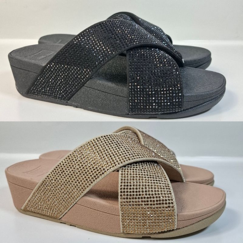 Fitflop Crystal Slide Wanita - Sandal Fitflop - Sepatu Sandal Wanita Fitflop Cystal Slide Women