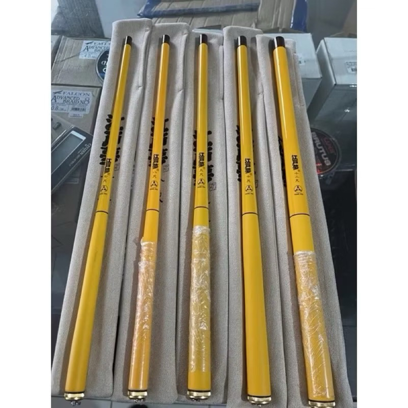 tegek three fish jianghumeng kuning laras pendek ruas 40cm