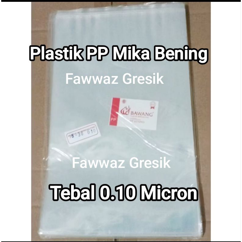 Plastik PP Mika Bening Kaca Bawang Kantong Plastik PP Mika Bening Tebal 0.10 Micron Bawang (Isi ± 50