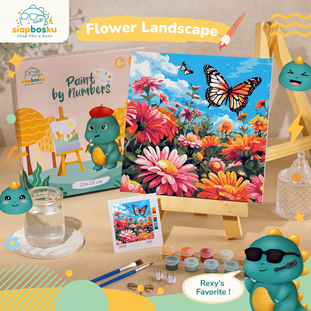 

SIAP BOSKU PAINT BY NUMBER KANVAS LUKIS 20X20 CM FLOWER LANDSCAPE DIY LUKISAN ESTETIK ANTI GADGET