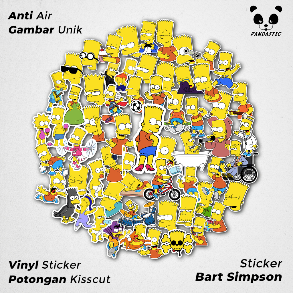 

Stiker Tempel Anime Bart Simpson Paper Vinyl Dekorasi Laptop Koper Tumbler Kulkas DIY