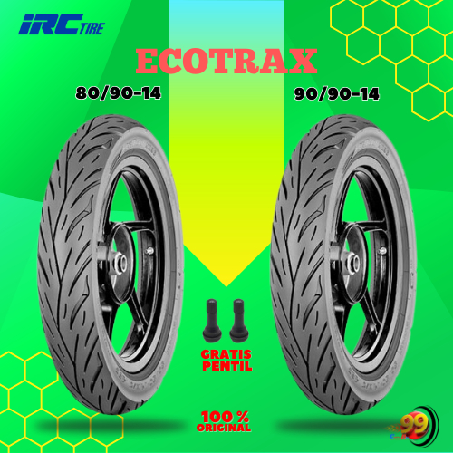 Paket Ban Motor Matic IRC ECOTRAX 80/90 - 90/90 Ring 14 Tubeless
