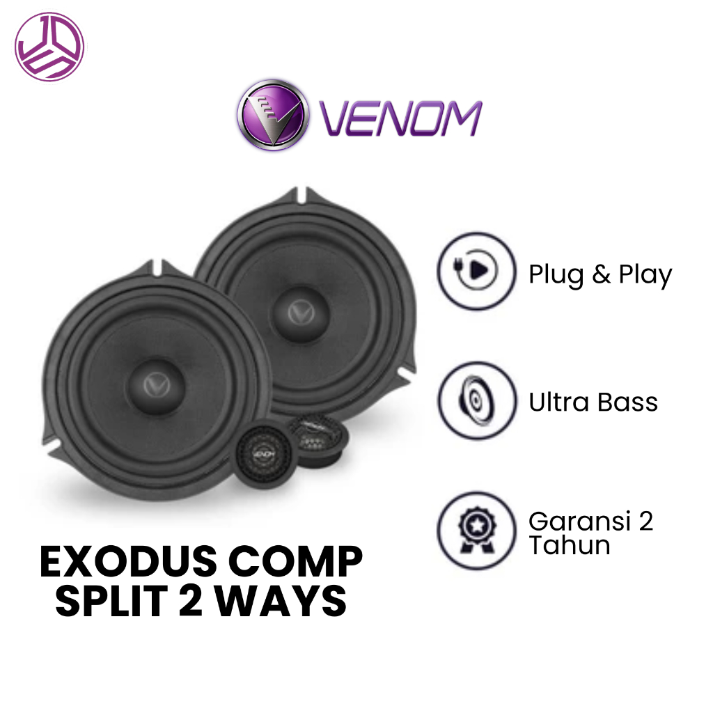 Speaker Venom Exodus COMP Series Speaker Mobil Split 2 Way Pintu Depan Plug n Play (PNP) Ultra Bass