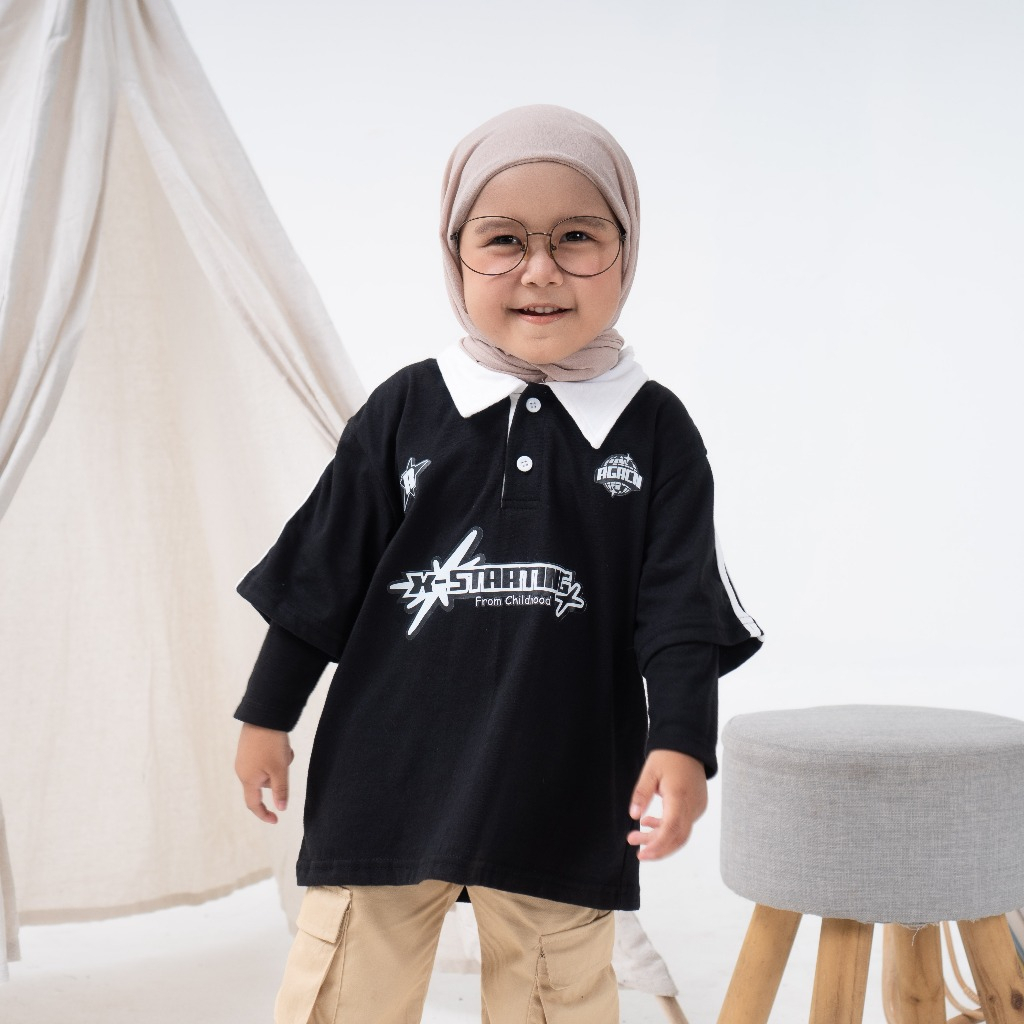 Rough racoon polo rugby shirt kaos anak kaos rugby