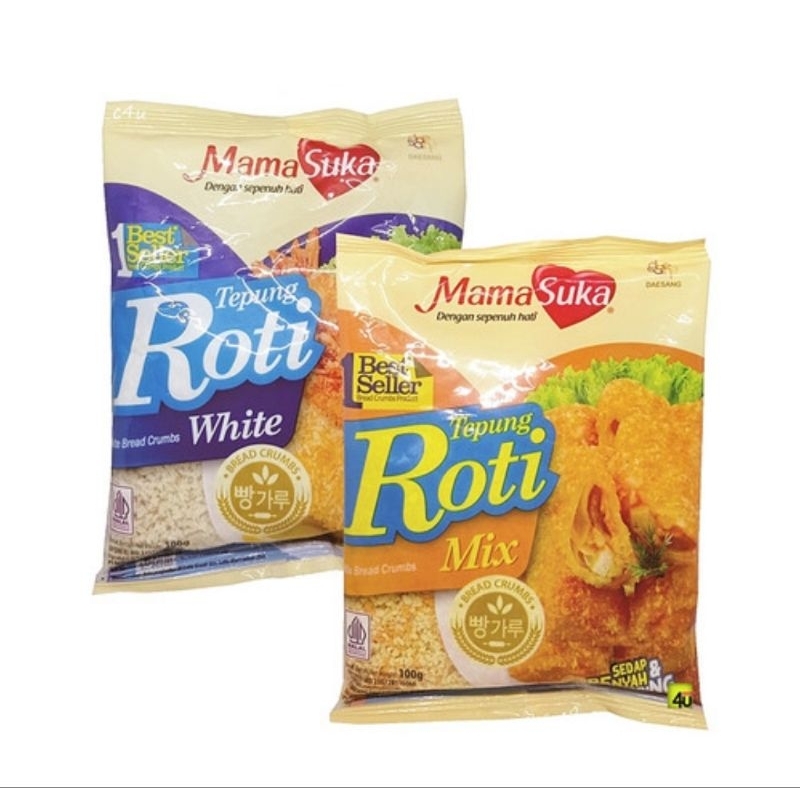 

Mama Suka Tepung Roti MIX/WHITE/Putih 100gr Bread Crumbs Halal Premium Renyah Crispy