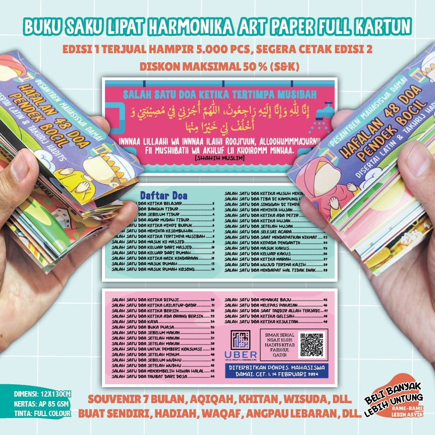 

[12 pcs] Teman Angpao Lebaran Harga Lusinan Buku Saku Lipat Doa Bocil