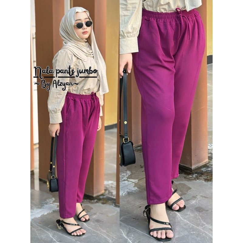 NALA PANTS JUMBO | CELANA KNIT JUMBO PREMIUM | KNIT JAPAN CELANA JUMBO | CELANA WANITA MURAH BERKUAL