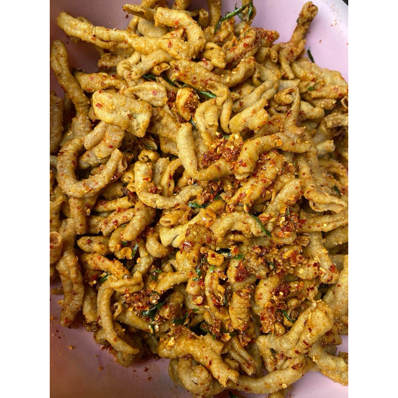 

kripik usus pedas daun jeruk