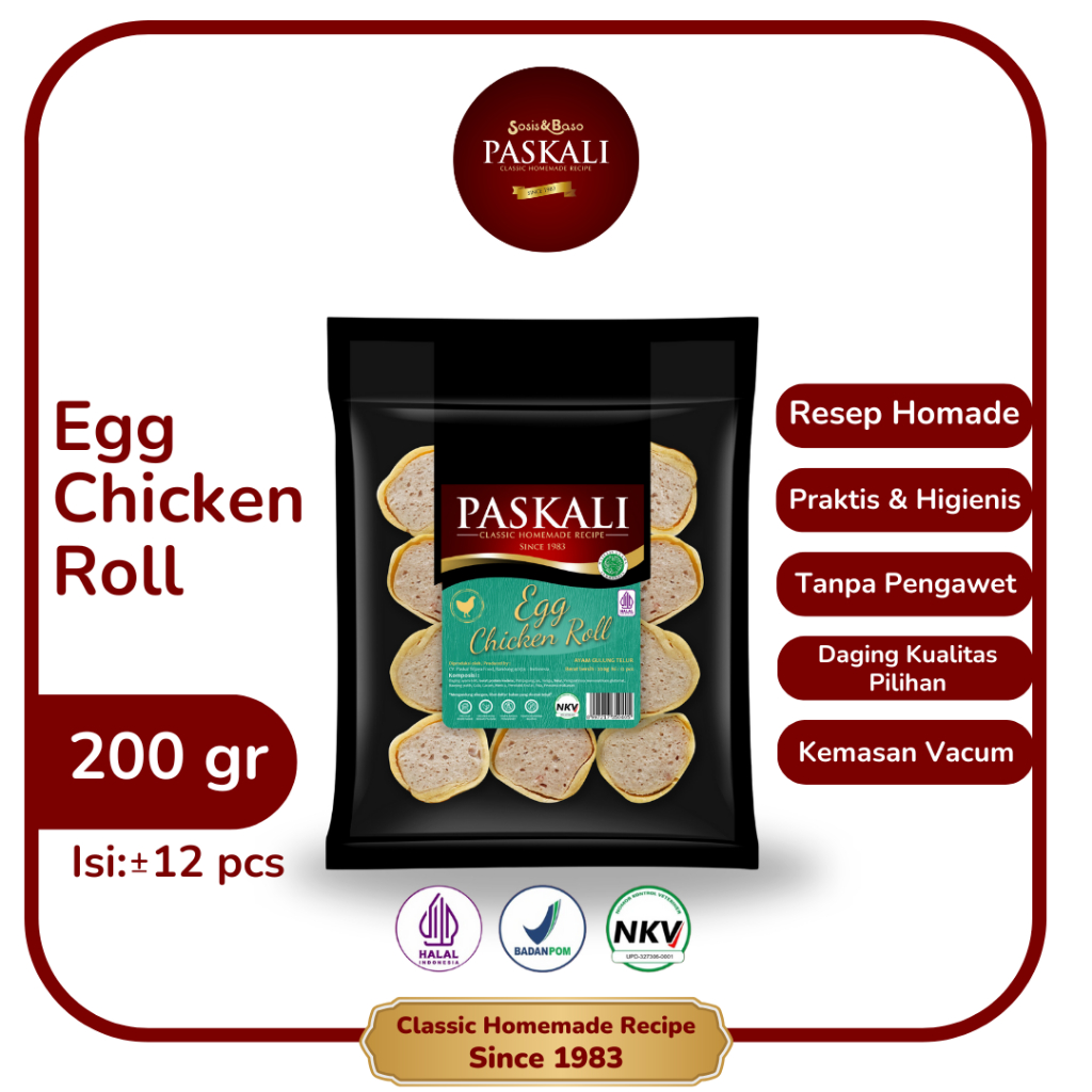 

Egg Chicken Roll Paskali 200 Gram Isi 12 Pcs