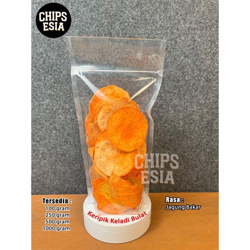 

Keripik Keladi Bulat Jagung Bakar - 500gr - 1000gr -Chips Esia