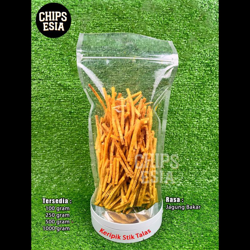 

Keripik Stik Talas Jagung Bakar - 100gr - 250gr - Chips Esia