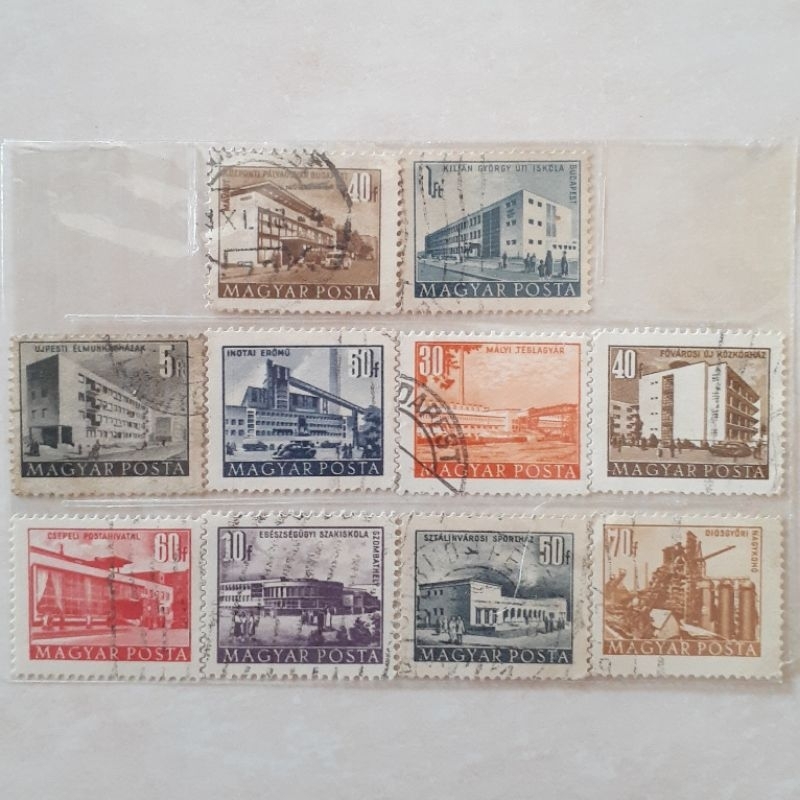 

Perangko Hungaria Buildings of The Five Year Plan in Budapest Tahun 1953 set 10pcs