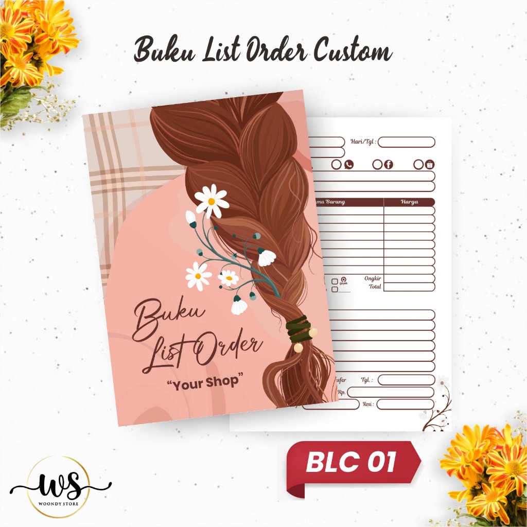 BUKU OLSHOP CUSTOM REKAP PENJUALAN, LIST ORDER DAN REKAP STOCK - BUKU ORDERAN PENGIRIMAN UKURAN A5