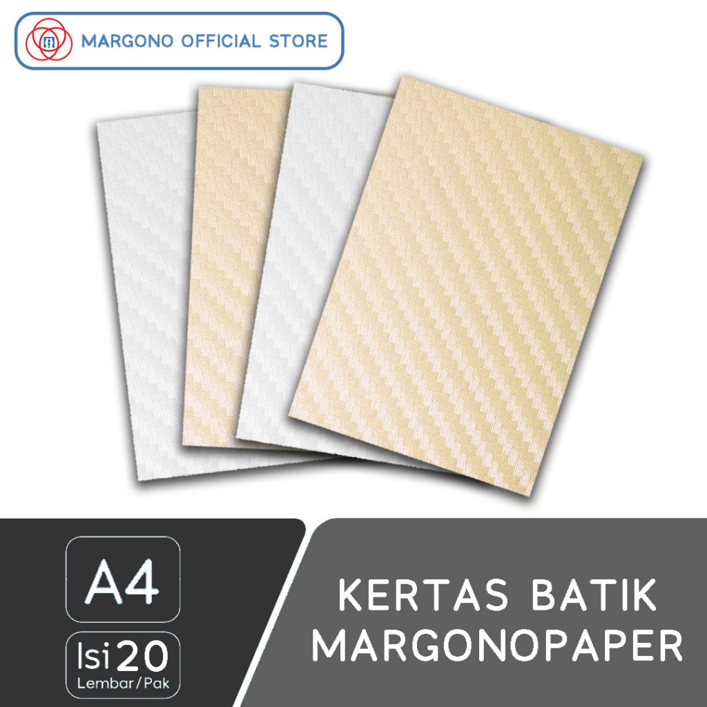 

Margono Kertas Warna A4 Batik Ivory / White Putih 230 gsm - 20 Lembar