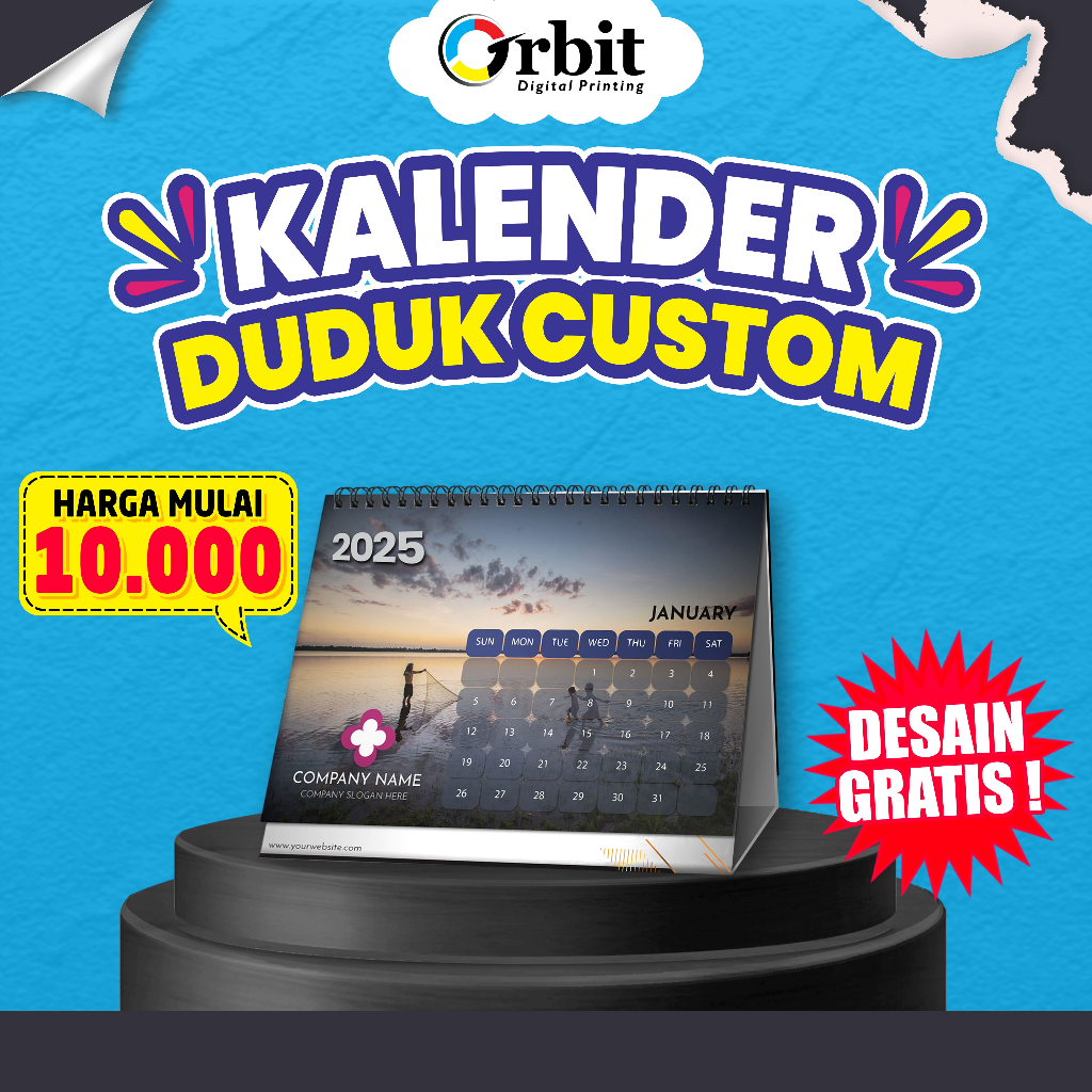 

ORBIT - Kalender Duduk Custom/Kalender Dudukan Karton Biasa/kalendar duduk custom/Desain Gratis