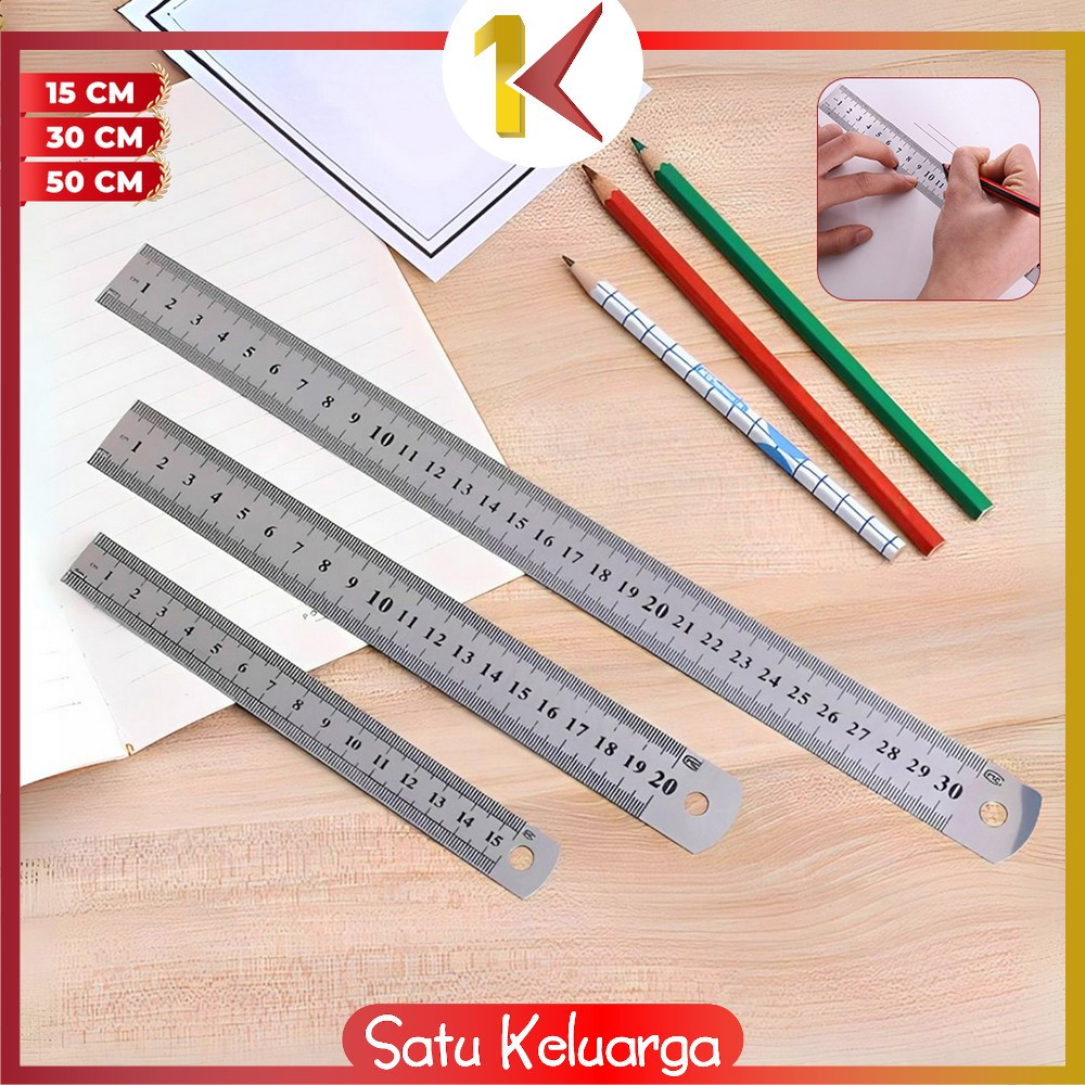 

SK-A107 Penggaris Besi 30CM Stainless Steel Ruler 50CM / Penggaris 15CM Serbaguna Perlengkapan Sekolah / Mistar Besi Alat Ukur Multifungsi
