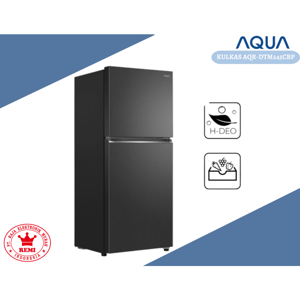 AQUA AQR-DTM245CBP KULKAS 2 PINTU 185 LITER