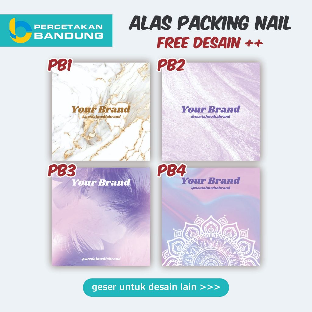 

Alas Packing Nail Custom | Free Plastik + Kertas Dudukan | Desain Lucu & Estetik