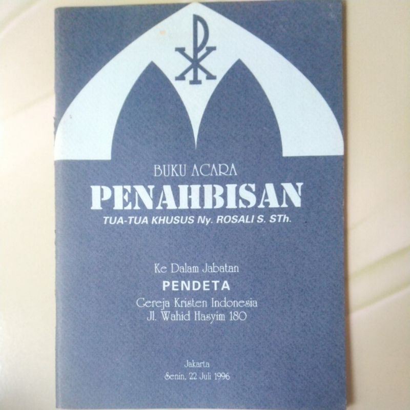 Buku Agama Kristen Buku Acara Penahbisan Tua-Tua Khusus Ny. Rosalia S. Sth