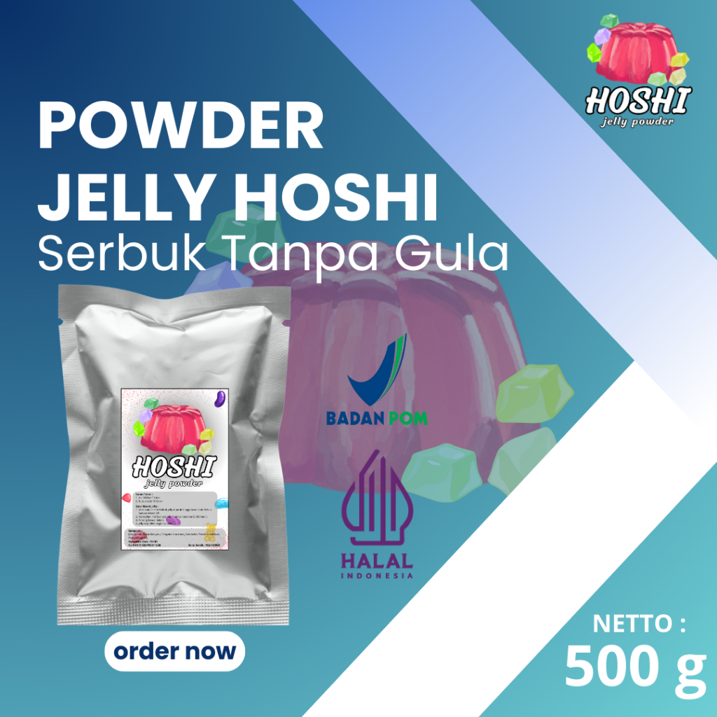 

Bubuk Jelly Hoshi Tanpa Gula 500 Gram