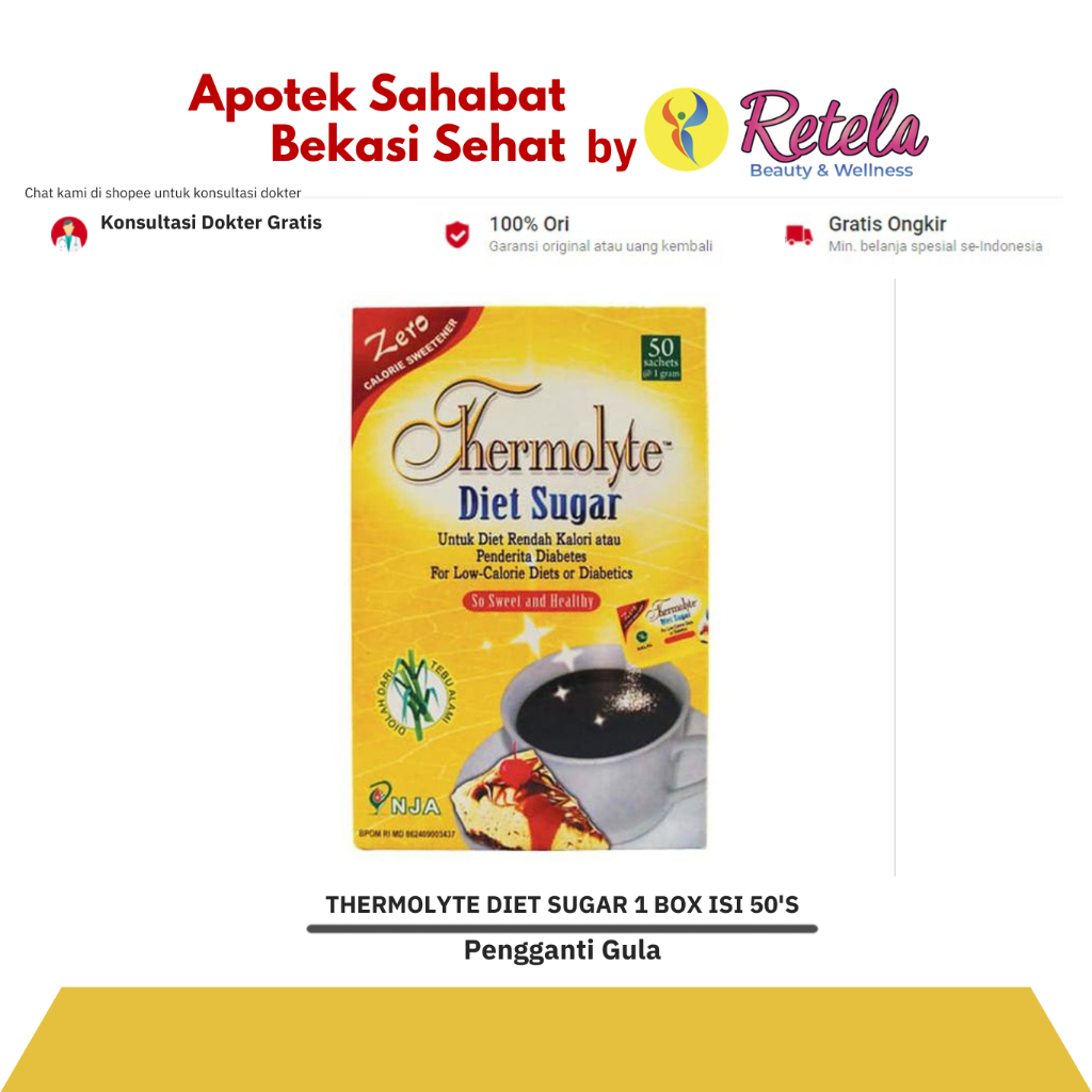 

THERMOLYTE DIET SUGAR 1 BOX ISI 50 SACHET