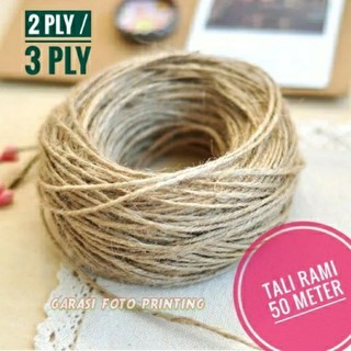 

Tali Rami Goni Roll 50 Meter 3 ply 3mm 2 ply 2mm Murah Hampers Hang Tag Tali Foto Polaroid