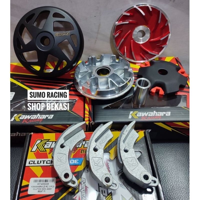 PAKETAN MANGKOK GANDA, KAMPAS GANDA, RUMAH PULLY 13,5 DERAJAT KAWAHARA RACING BEAT FI SCOOPY FI VARI