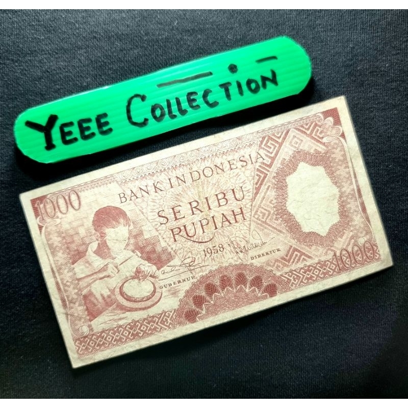 Uang Kertas Kuno Pekerja Merah 1000 Rupiah Tahun 1958 - VDH 10092