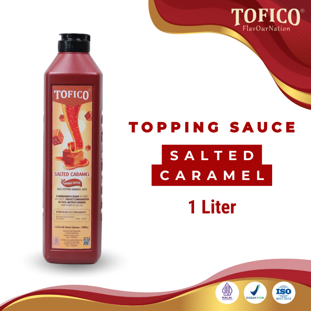 

Salted Caramel Sauces Tofico / Salted Caramel Saus Premium 1 Liter / Tofico Syrup Official