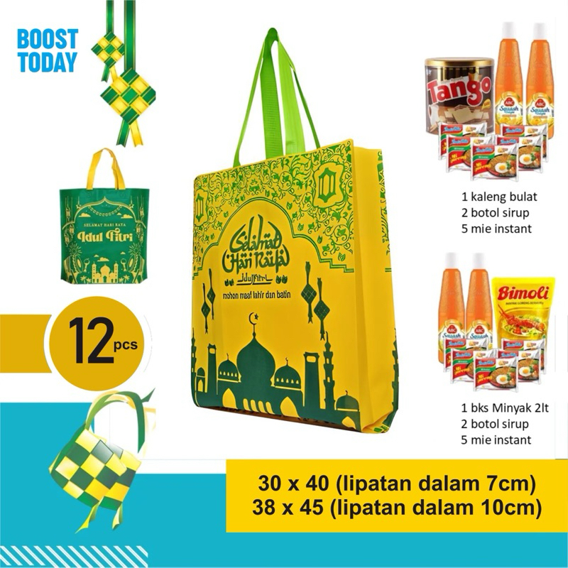 

Goodie Bag Idul Fitri Harga Satuan Tas Lebaran - Tas Spunbond 30x40 dan 38x45 WILCO