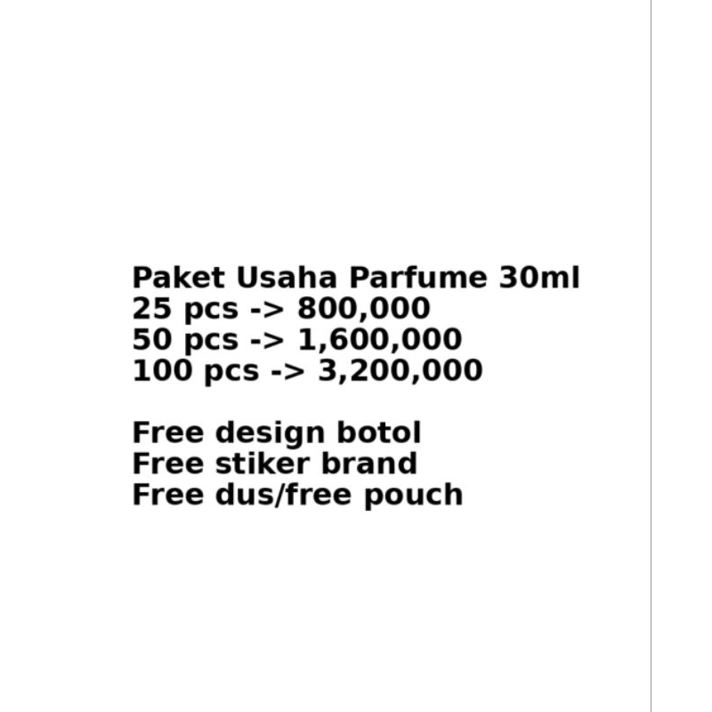 Paket Usaha Parfum 30ml – Bangun Brand Parfummu Sendiri