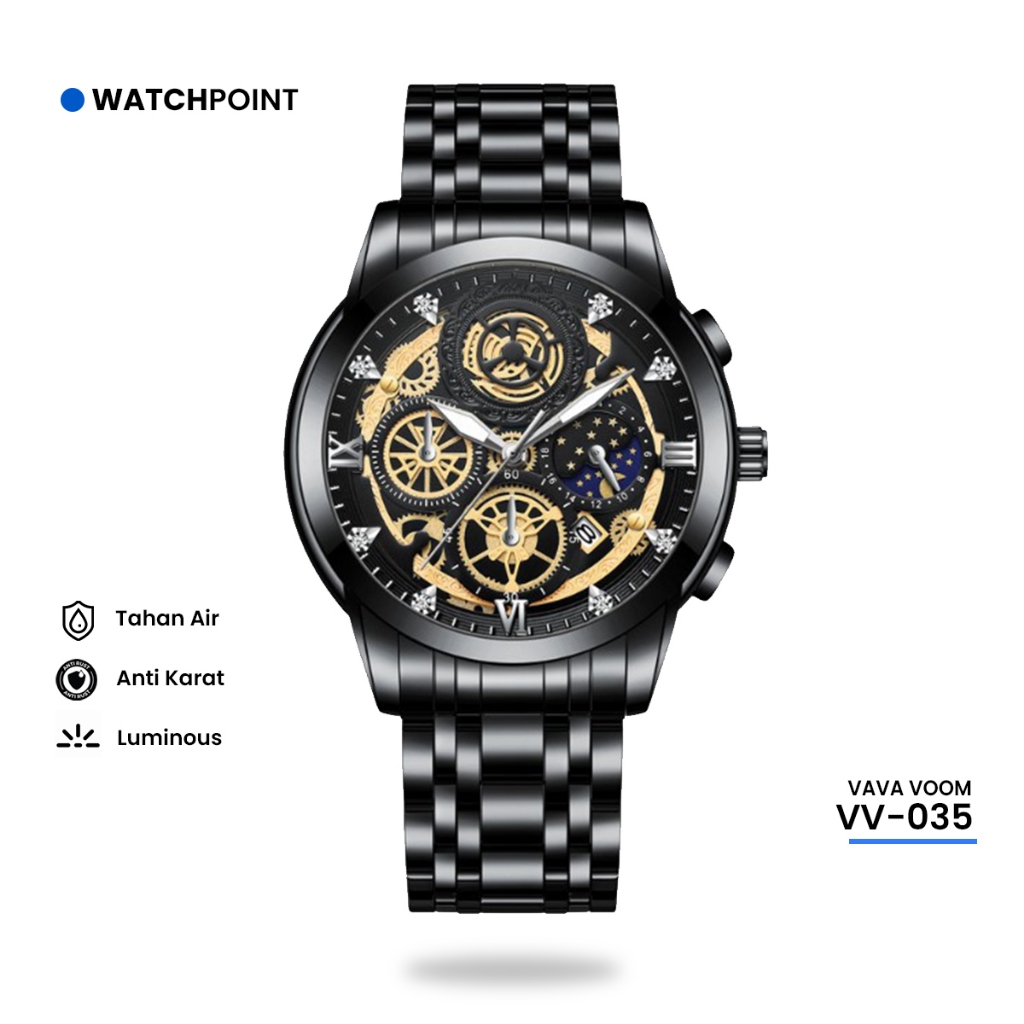 WATCHPOINT VV-035 | Jam Tangan Pria Original Impor FNGEEN VAVA VOOM Tahan Air dengan Kronograf Akses