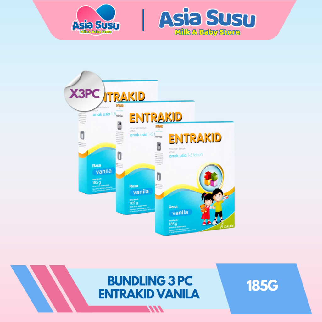 

[BUNDLE] Entrakid vanila 185gr x 3pc ( susu nutrisi untuk anak susah makan)