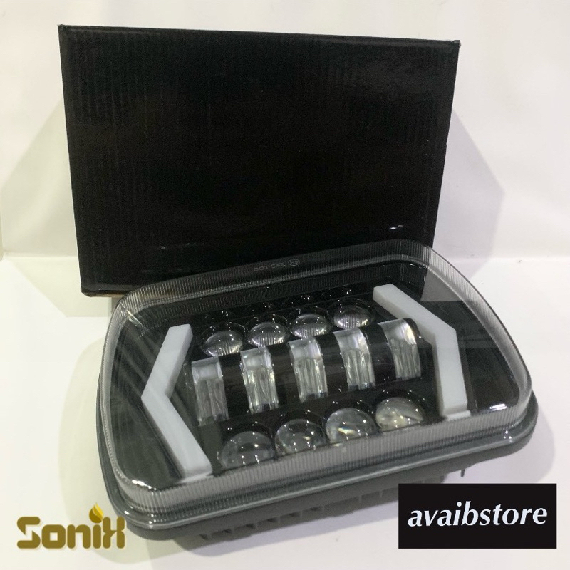 Lampu LED Proyektor Headlight Mobil SoniX 7 Inch Putih-Kuning