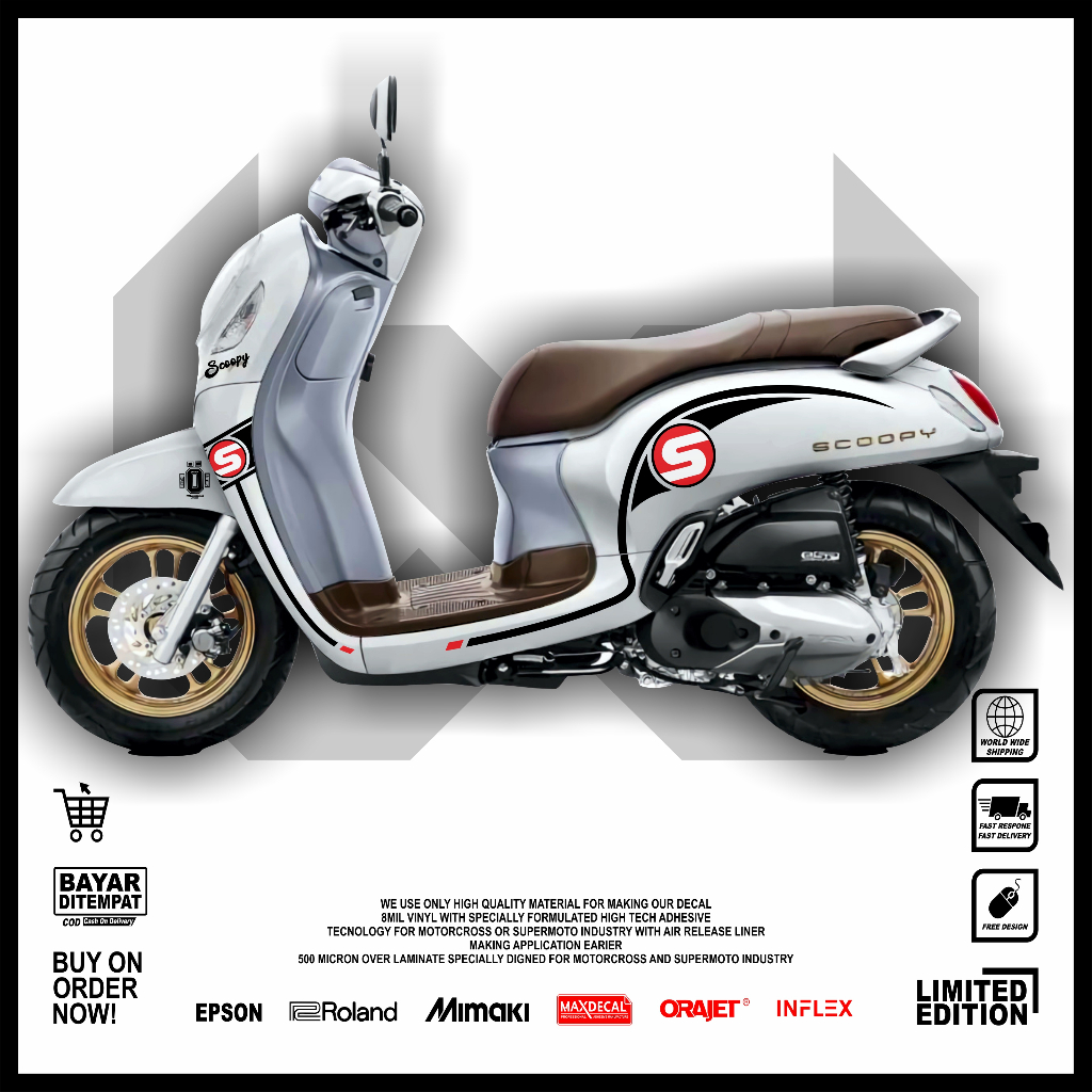 STRIPING SCOOPY STYLISH TRANSPARAN MAXDECAL - NEW DESIGN STRIPING TRANSPARAN SCOOPY STYLISH
