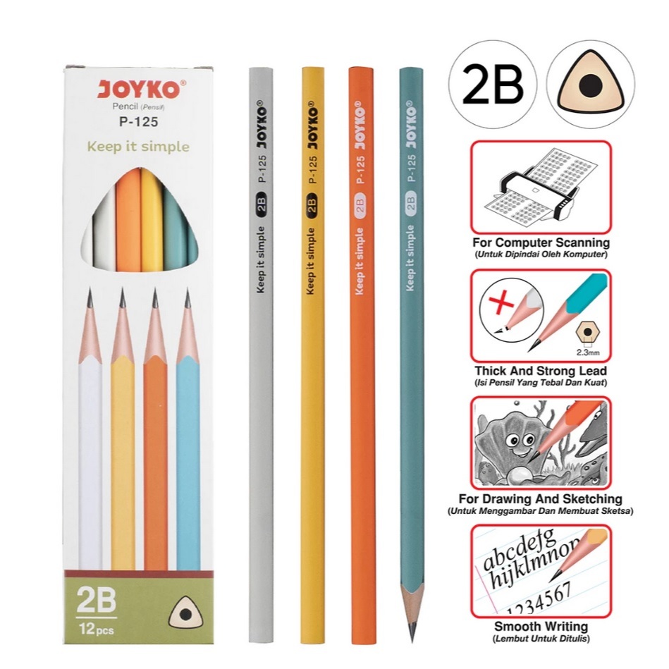

PENSIL JOYKO P-125 2B 1 PACK ISI 12 PCS