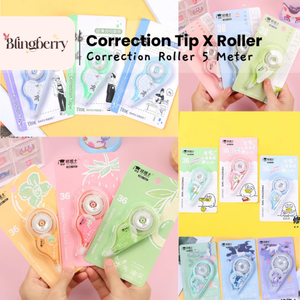 

Blingberry - Tip-X/ Tipex Kertas/ Correction Roller/ Correction Tape Semi Jumbo 36M Pita Koreksi Penghapus Alat Tulis Kantor