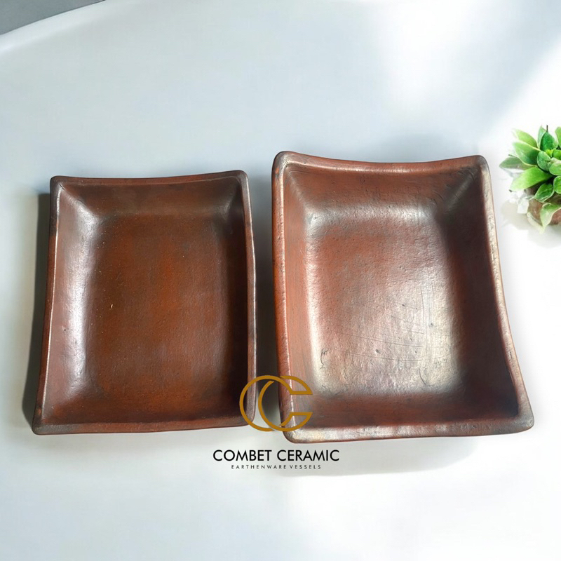 Piring Kotak Gerabah Tanah Liat - Piring Buah Kotak Gerabah Tanah Liat