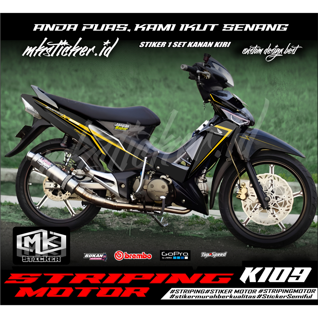 STRIPING STICKER SUPRA X 125 TAHUN 2008-2018 (109) STIKER LIST MOTOR HONDA SUPRA X 125 TAHUN 2008 SA