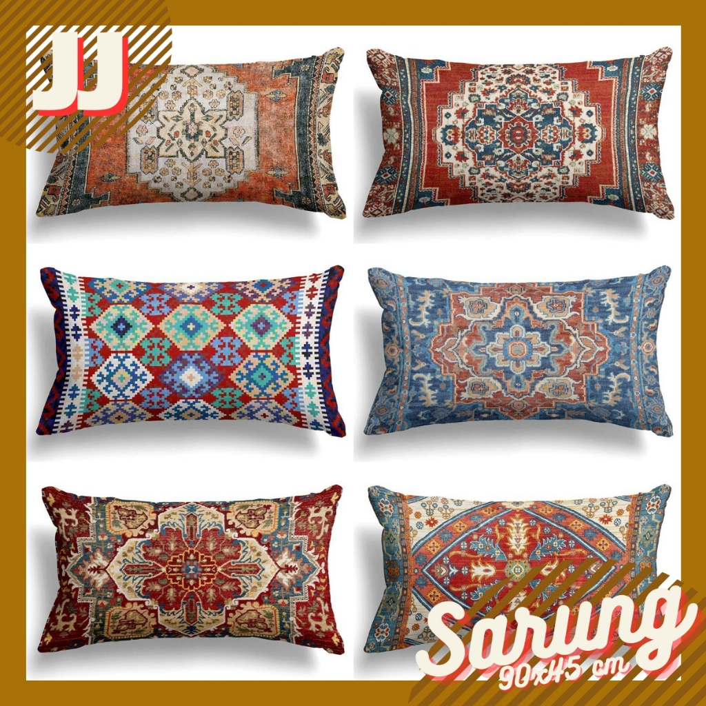 SARUNG BANTAL PANJANG CINTA 90X45 CM PRINT MOTIF TURKISH KILIM AESTHETIC TURKEY TURKIYE