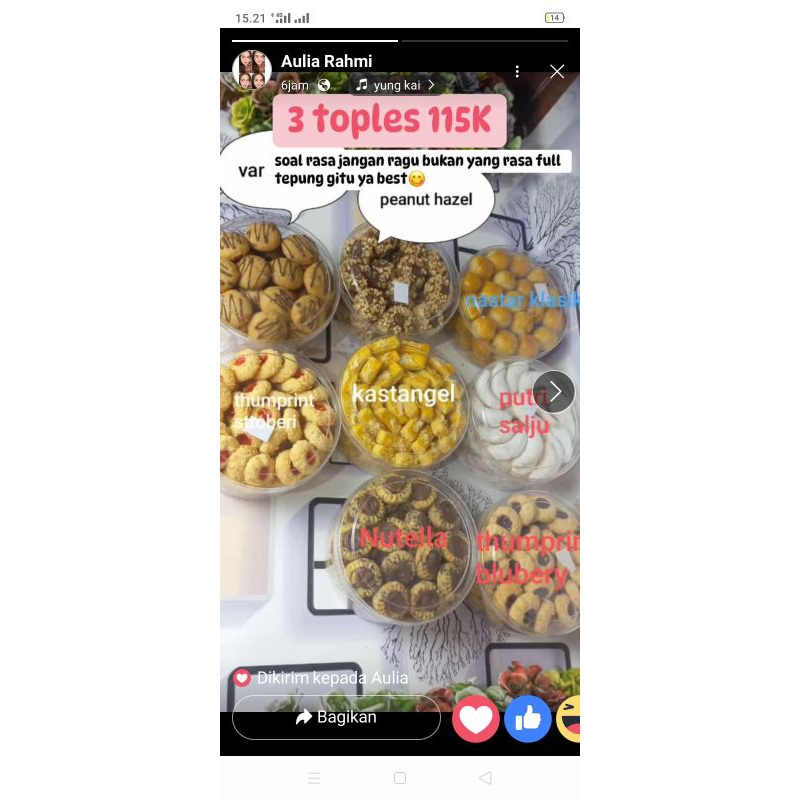 

kuker lebaran 45 RB per toples