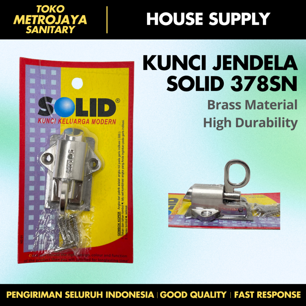 Spring Knip Solid 378 / Sn / Gold/ Kunci Jendela / Slot Jendela