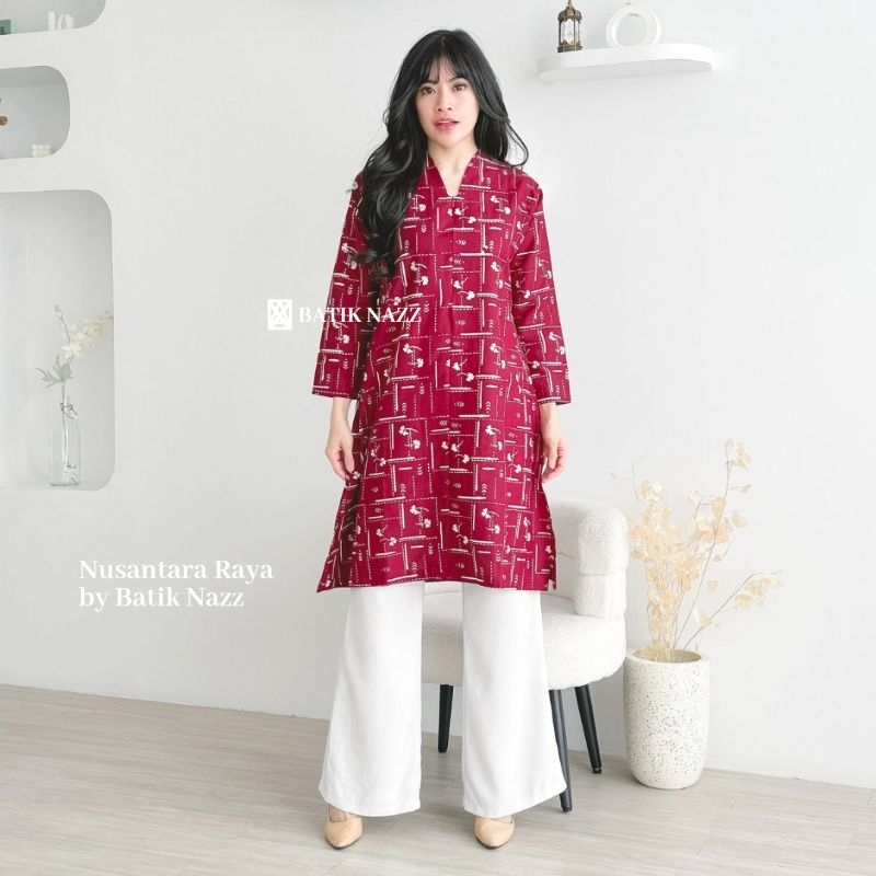 BATIK NAZZ tunik batik modern outfit ramadhan - Almira
