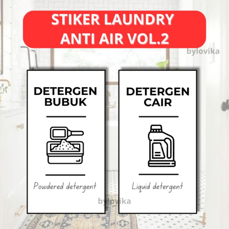 

READY STOCK STIKER LABEL LAUNDRY HOME LIVING BATHROOM ANTI AIR WATERPROOF TERMURAH UKURAN