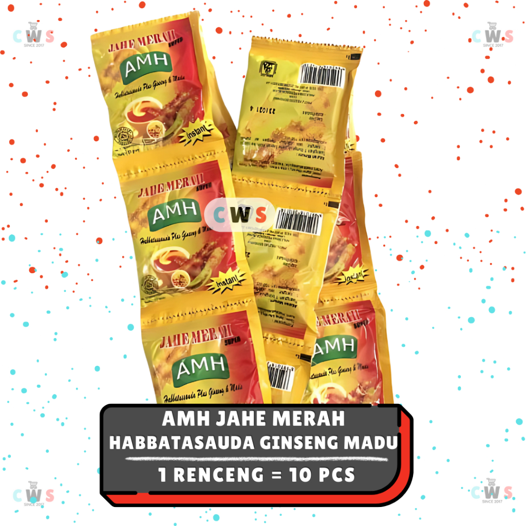 

AMH Jahe Merah Dengan Habbatasauda Ginseng & Jahe Minuman Instan Sachet - 1 Renceng / 10 Pcs