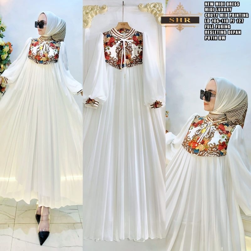 New MIDI dress luxury printing ceruty premium by SHR