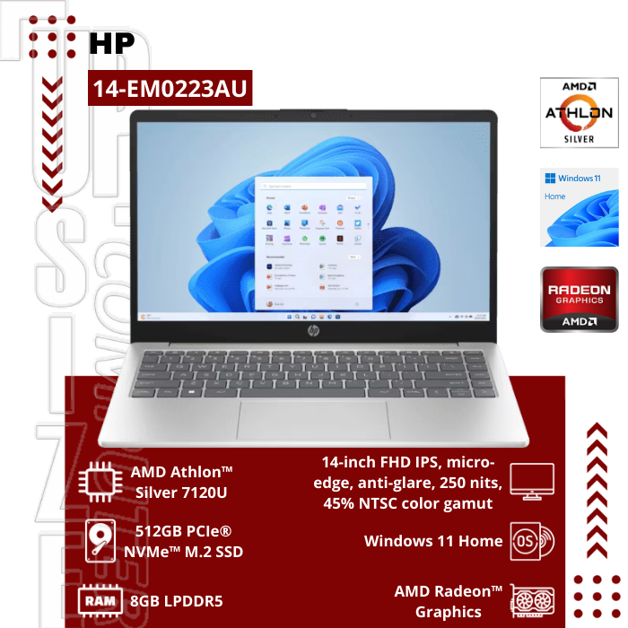 HP 14-EM0223AU AMD Athlon™ Silver 7120U